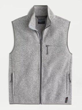 J. Crew Nordic Vest in Polartec Sweater Fleece Gray Zip Up